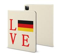 Love Germany Flag Funny Tablet Case with Pen Slot Lightweight Hard Protective Cover Compatible with iPad 2020/Pro 2020/Pro 2021/Air4/Air5