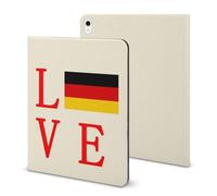 Love Germany Flag Funny Tablet Case with Pen Slot Lightweight Hard Protective Cover Compatible with iPad 2020/Pro 2020/Pro 2021/Air4/Air5
