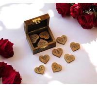 Love gifts for wife, Love gifts for her him, Love gifts for Girlfriend, 15 hearts with Beautiful Love Quotes Printed on Wooden Hearts, Unique Way to say " I LOVE YOU", anniversary valentine Gift