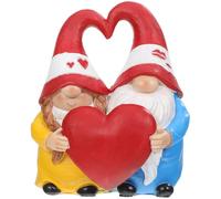 Love Gnome Couple Figurine Garden Home Couple Ornaments Wedding Decor Resin Dwarf Statue Gnome Spring Statue Decorations Lawn Valentine'S Day Anniversary Wedding Decoration
