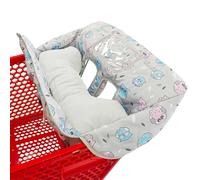 Soft Pillow Attached 2-in-1 Shopping Cart and High Chair Cover for Baby~Padded~Fold'n Roll Style~Portable with Free Carry Bag (Gray Owl)