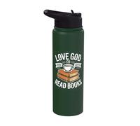 Love God Drink Coffee Read Books Stainless Steel Insulated Water Bottle