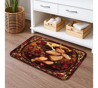 Love God Floral Quick Dry Bath Mat, Vintage Heart Pattern Absorbent Non Slip Shower Mat, Valentine's Decorative Flannel Washable Bath Rugs 16x24 Inch