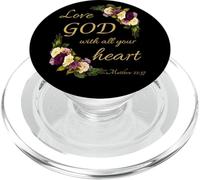 Love GOD with All Your Heart - Christian Faith Women Flowers PopSockets PopGrip for MagSafe