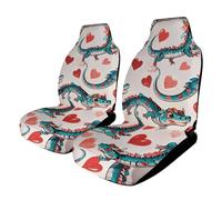 Love Green Dragon Car Seat Covers Universal, 2PCS Carseat Protector - Stretchable Fabric, Anti-Slip Elastic Car Seat Protector for Cars, SUV, Trucks