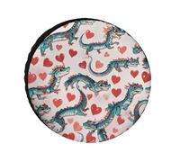 Love Green Dragon Spare Tire Cover, 30inch Oxford Wheel Protector Travel Accessories, Waterproof Dustproof Wheel Tire Covers for RV Jeep SUV Camper Truck