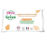 Love & Green Wipes with Orange Blossom 64 Wipes