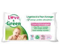 Love & Green Wipes with Orange Blossom 64 Wipes
