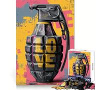 Love Grenade Pop Art 1000 Teenager Pieces Jigsaw Puzzle Calm Daily Accurate Edge Joyful Challenge Birthday Gift (38x52cm)