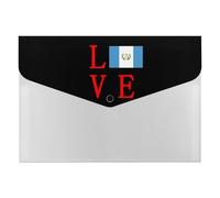 Love Guatemala Flag Printed File Folders with Fasteners Accordion File Organizer for Home Office Documents Contract