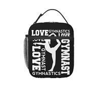 Love Gymnastics Gymnast Portable Lunch Box Bag Insulated Reusable Lunch Tote for Men and Women