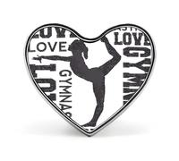 Love Gymnastics Lapel Pin Elegant Heart Shape Brooch Badge Funny Personalized Pinback Button Badge Fashion Cute Heart Brooch Pins for Bag Jacket Clothes Accessories
