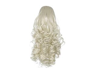 Love Hair Extensions Curly Drawstring Synthetic Hair Ponytail, Beach Blonde, 12 inch