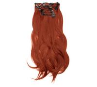 Love Hair Extensions Thermofibre Silky Straight 10 Piece Full Head Set 18-inch Rich Copper