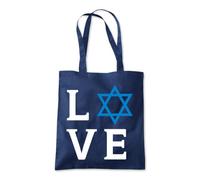Love Hanukkah Star David Tote Shopping Bag 10 Litres Capacity 42 x 38cm