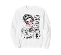 Love Hard Mom Mode Skeleton Messy Bun Sweatshirt
