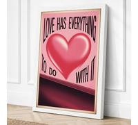 Love Has Everything Retro Canvas Wall Art Print 30x20 Inch (76 x 51 cm)
