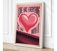 Love Has Everything Retro Canvas Wall Art Print 30x20 Inch (76 x 51 cm)