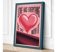 Love Has Everything Retro Canvas Wall Art Print 30x20 Inch (76 x 51 cm)