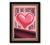 Love Has Everything Retro Framed Wall Art Print A1 (84.1×59.4cm) Black, Wall Decor for Living Room, Bedroom, Office & Home, Ready to Hang, Art Gift