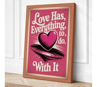 Love Has Everything to Do Canvas Wall Art Print 36x24 Inch (91 x 61 cm)