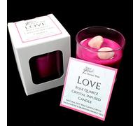 Love - Healing Crystal Infused Scented Candle with Rose Quartz Crystals, and Scented with The Rich and Gorgeous Smell of Indian Rose & Musk Fragrance Oils