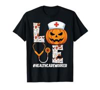 Love Healthcare Worker Pumpkin Spooky Nurse Halloween T-Shirt