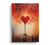 Love Heart Abstract Art No.2 Canvas Print | Gallery Wrapped 30mm Frame Wall Art | 30x20 inches | Ready to Hang | Abstract Picture | Living Room Bedroom Lounge Office