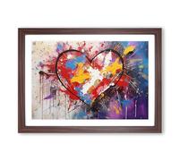 Love Heart Action Framed Wall Art Print, Ready to Hang Picture for Living Room Bedroom Home Office, Walnut A2 (66 x 48 cm)