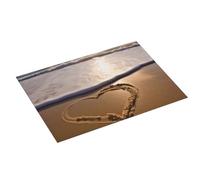 Love Heart Beach Printed Dish Drying Mat 61x46 CM Dish Drying Pad Highly Absorbent Microfiber Kitchen Counter Mat for Dishes Drainer