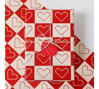Love Heart Birthday Wrapping Paper Wedding Gift Wrap Set with 70 * 50cm 6Sheets Paper Strings&Tags,Girl/Boy Friend Present Decorations for Mothers Day Valentines' Day Anniversary Birthday Baby Shower