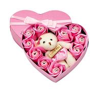 Love Heart Box, Rose Love Heart Shaped Box Bath Soap Bear Flower 10 Scented Case
