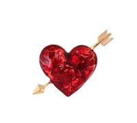 LOVE Heart Brooch for Women,Stylish Wedding Clothes Accessories, Vintage Crystal Elegant Pin Gift, Metal, no gemstone