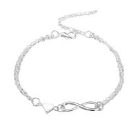 Love Heart Charm Bracelet - Women's Charm Bracelet, Love Infinity Symbol Bracelet | Large Alloy Bracelet with Eight Characters | Ciond Link Bracelet, Fare riferimento alla descrizione, Please refer to