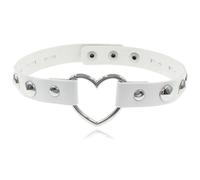 Love Heart Choker for Women Black Leather PU Goth Chokers Necklace Punk Sexy Soft Collar Chain Cosplay Costume Accessories, adjustable, Faux Leather, No Gemstone