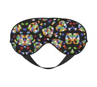 Love Heart Colors Patte Sleep Eye Mask Smooth Soft Adjustable Shading Blindfold Eye Mask for Rest Travel