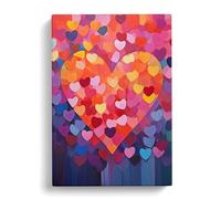 Love Heart Colour Field Art Canvas Print | Gallery Wrapped 30mm Frame Wall Art | 30x20 inches | Ready to Hang | Contemporary Landscape Picture | Living Room Bedroom Lounge Office