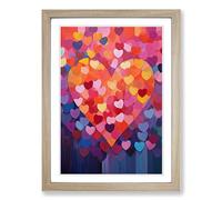 Love Heart Colour Field Framed Wall Art Print, Ready to Hang Picture for Living Room Bedroom Home Office, Oak A2 (48 x 66 cm)
