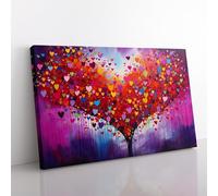 Love Heart Contemporary Canvas Print for Living Room Bedroom Home Office Décor, Wall Art Picture Ready to Hang, 76x50 cm (30x20 Inch)
