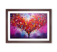 Love Heart Contemporary Framed Wall Art Print, Ready to Hang Picture for Living Room Bedroom Home Office, Walnut A2 (66 x 48 cm)