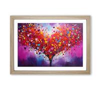 Love Heart Contemporary Framed Wall Art Print, Ready to Hang Picture for Living Room Bedroom Home Office, Oak A2 (66 x 48 cm)