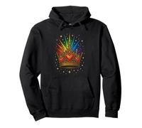Love Heart Crown Rainbow Pride Pullover Hoodie