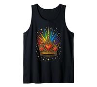 Love Heart Crown Rainbow Pride Tank Top