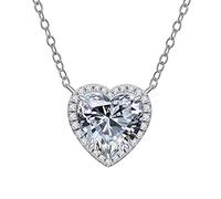 Love Heart Cut 4ct Diamond Pendant 100% Real Party Wedding Pendants Necklace For Women Bridal Choker Jewelry