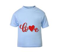 Love Heart Doodle [Style Three] (Romantic Quotes for Couples, Anniversary) Short Sleeve Cotton Toddler t Shirt, 3-4 Years, Pastel Blue