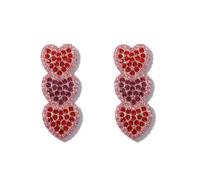 Love Heart Earrings Dangle Earrings Pink Statement Heart Shaped Earrings for Women Glitter Heart Hoop Earrings Christmas Valentine's Day Gifts, M, Zinc, No Gemstone