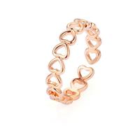 Love Heart Finger Rings Gold Silver Plated Dainty Cute Plain Hollow Hearts Engagement Promise Adjustable Band Ring for Women Minimalist Wedding Bridal Birthday Party Jewelry Gifts (Rose gold)