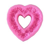 Love-Heart Fondant Mold for Wedding-Cake Decorating Rose Wreath Candy Molds Rose Flower Silicone Molds Decoration Decorating Mold Pastry Kitchen Baking Accessory