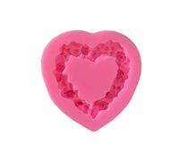 Love-Heart Fondant Mold for Wedding-Cake Decorating Rose Wreath Candy Molds Rose Flower Silicone Molds Decoration Decorating Mold Pastry Kitchen Baking Accessory