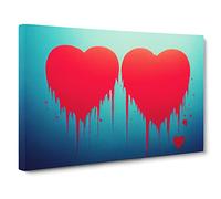 Love Heart Graffiti Art Canvas Print | Gallery Wrapped 30mm Frame Wall Art | 30x20 inches | Ready to Hang | Abstract Picture | Living Room Bedroom Lounge Office